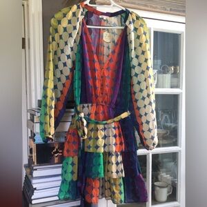 NWT K_U_J_U x J’DA Palm BeachGeometric Pattern Dress, OS
